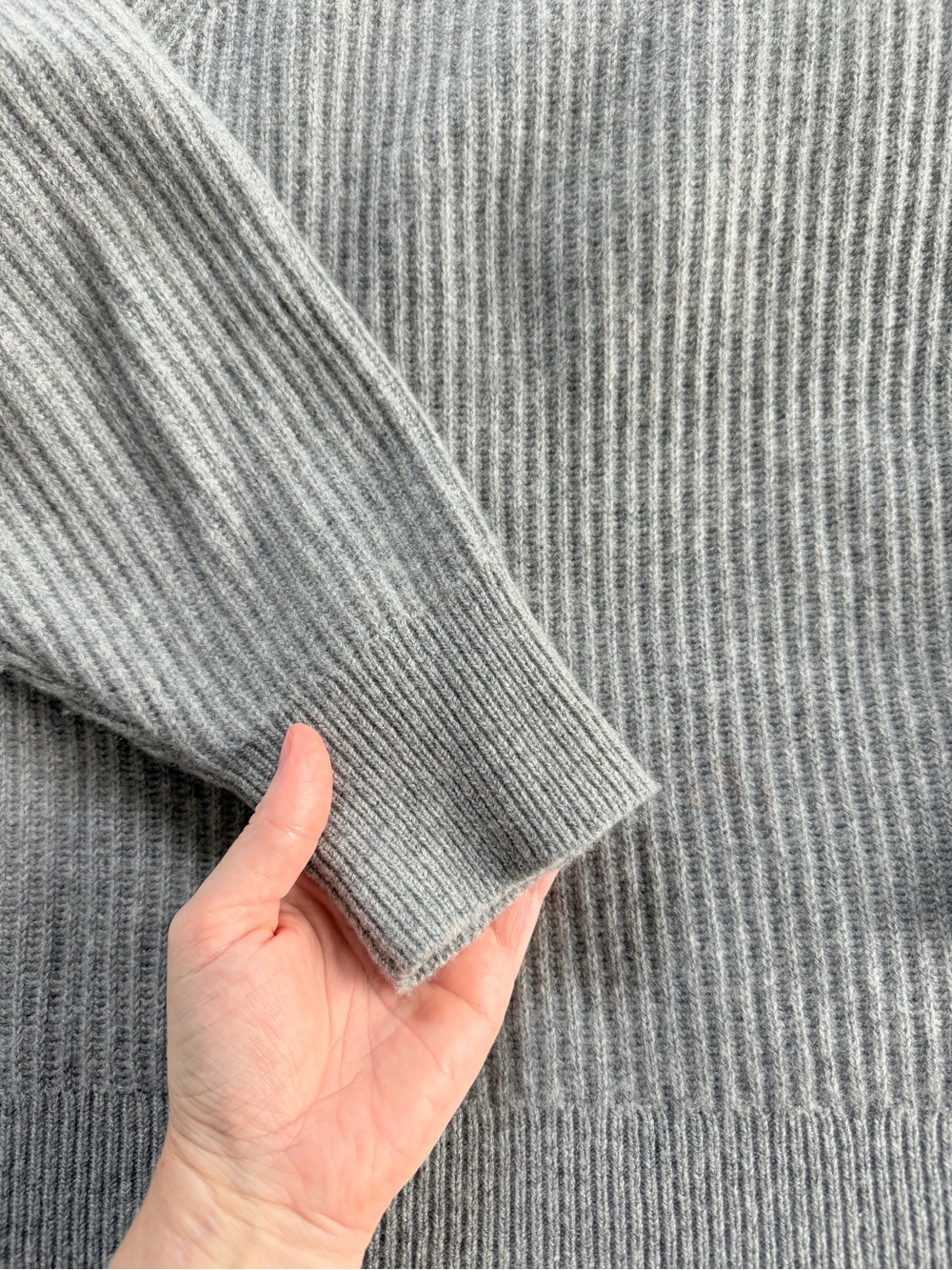 J.Crew Women’s Cashmere Ribbed Crewneck Sweater - Gray - Picture 2 of 5
